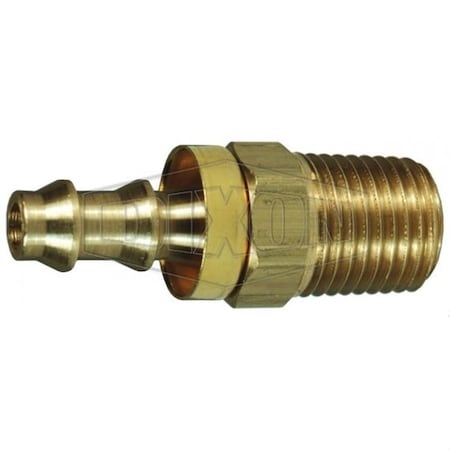Dixon Hose Barb Fitting with Brass Cap, 1/2-14 x 3/8 in Nominal, MNPT x Push-On Hose Barb End Style, Brass 2720608CBC